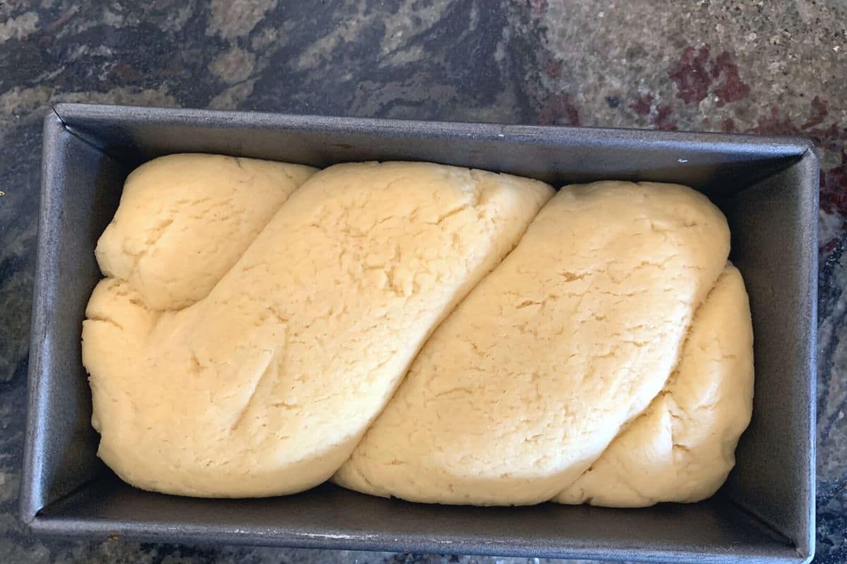 The gf brioche dough after rising.