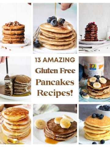 a collage of gluten free pancake photos.