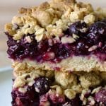 A Pinterest pin image of the gluten-free blueberry oat bars.