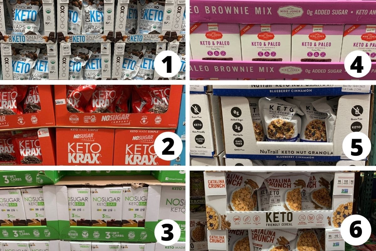 photos of the new keto products at Costco.