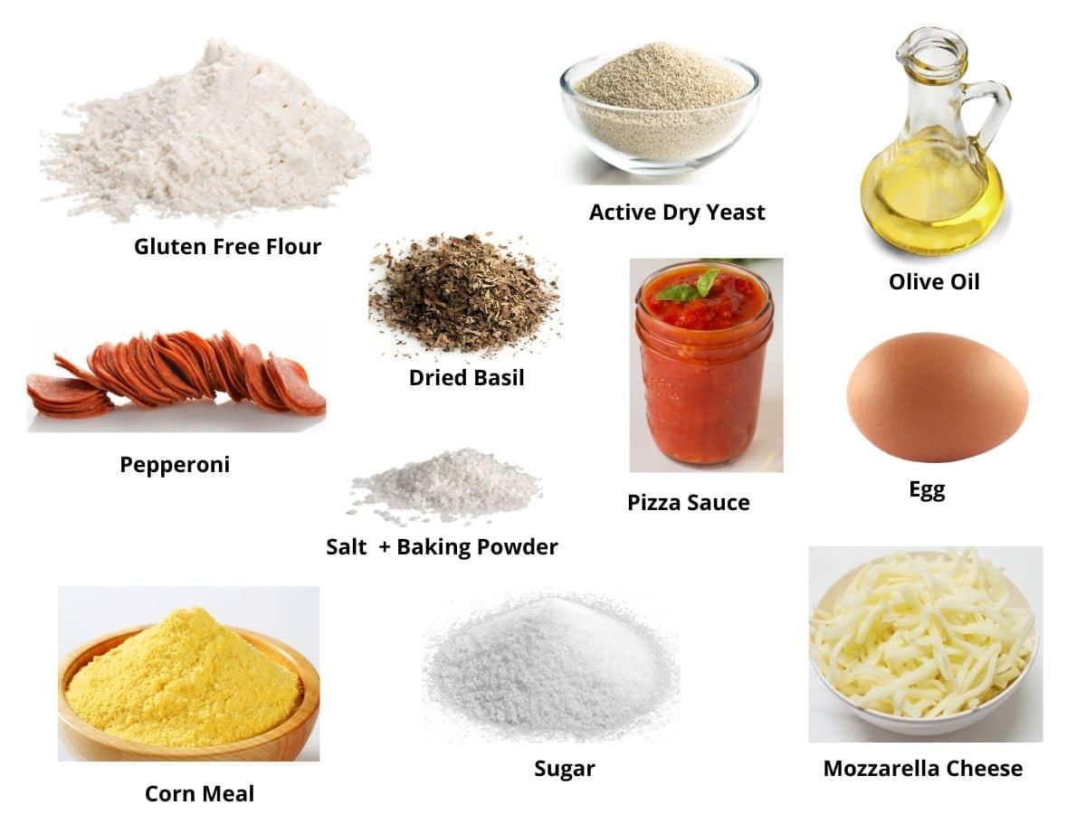 photos of the deep dish pizza ingredients.