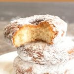 a pin image of the gluten free yeast donuts.