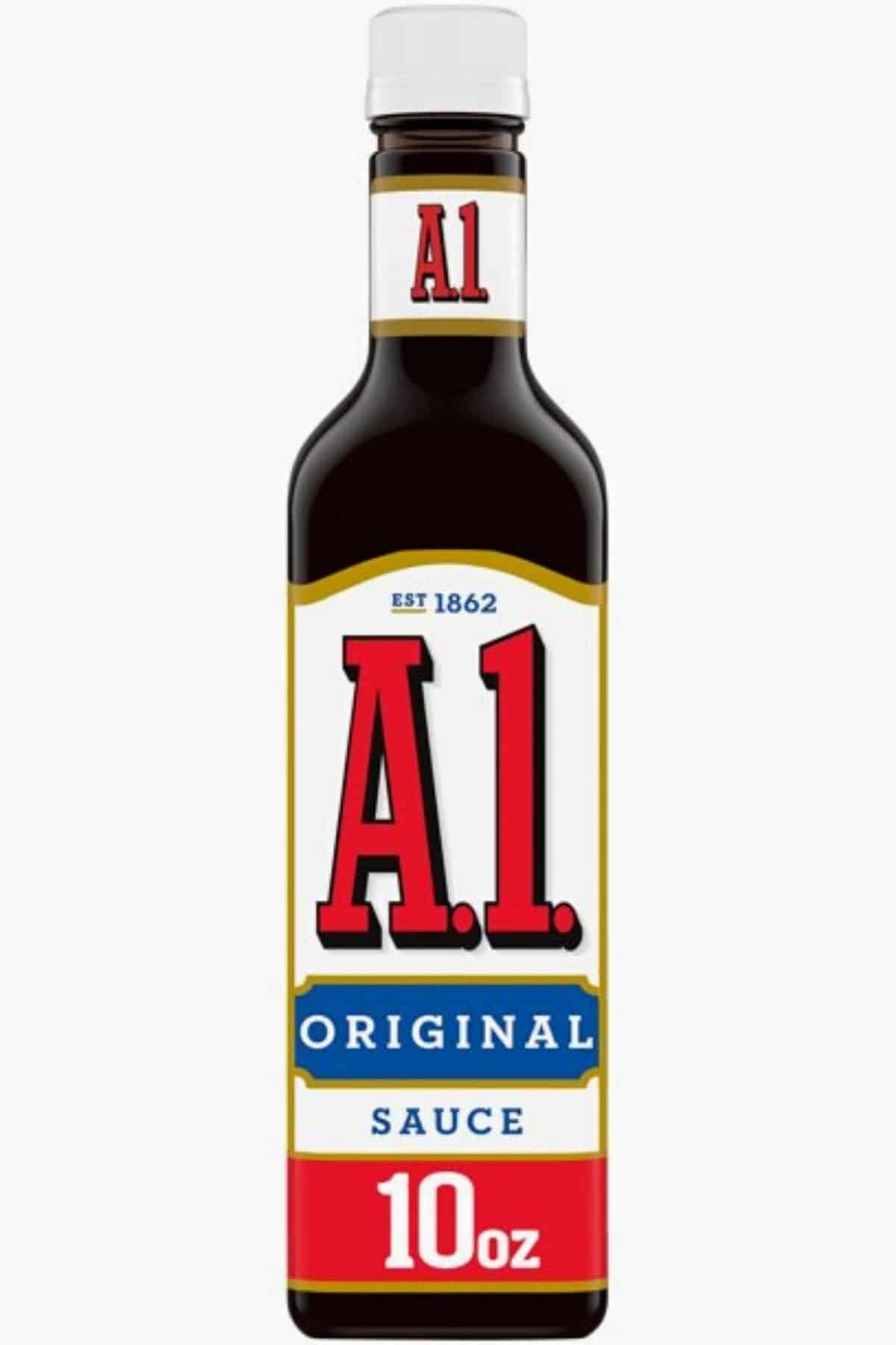 A bottle of A1 steak sauce.