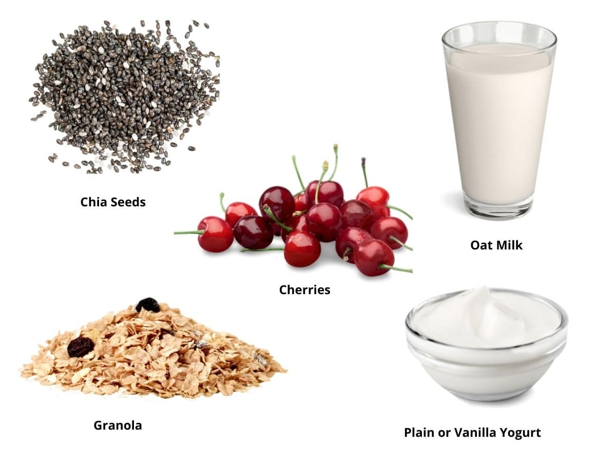 Photos of the ingredients in this chia pudding.