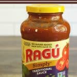 a pin image of a jar of ragu.