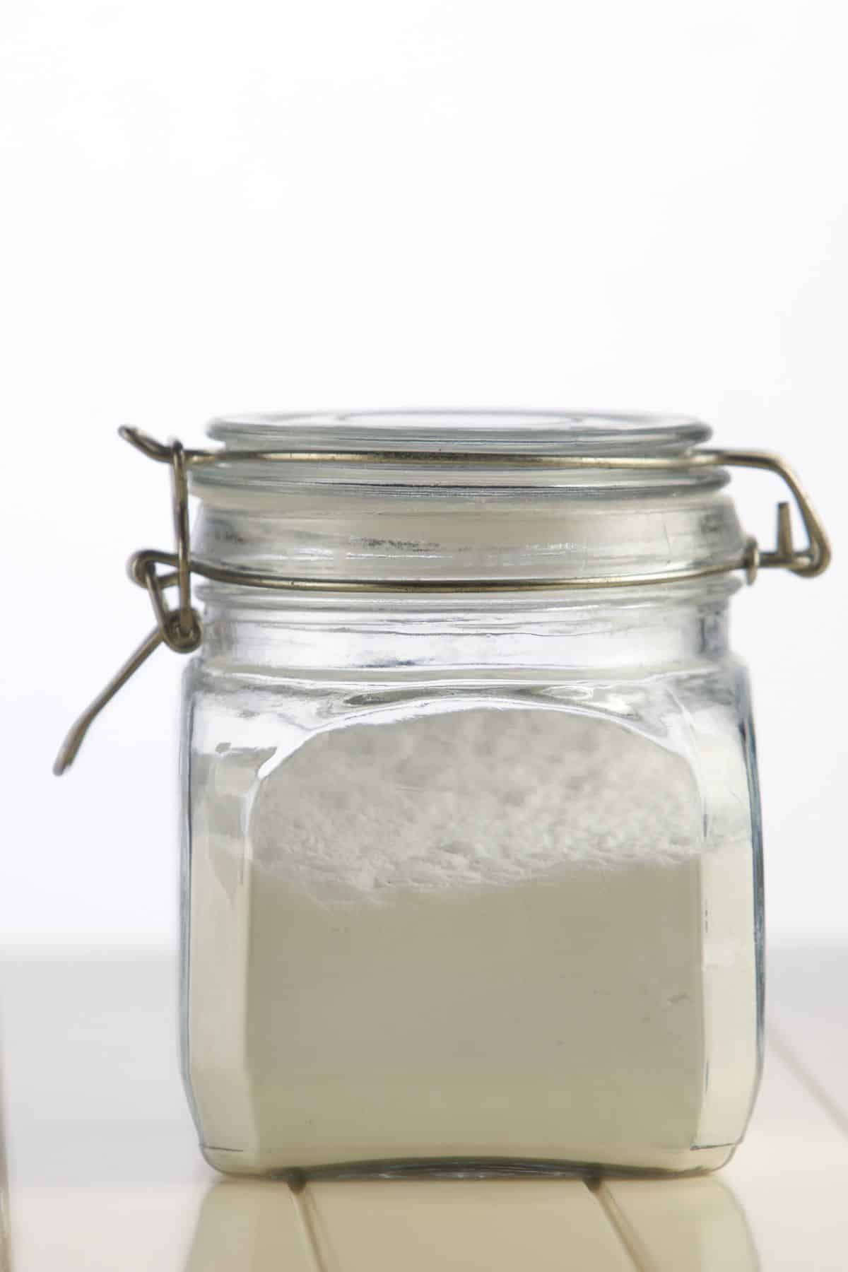 A small mason jar of maltodextrin.