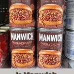 a pin image of cans of manwich.