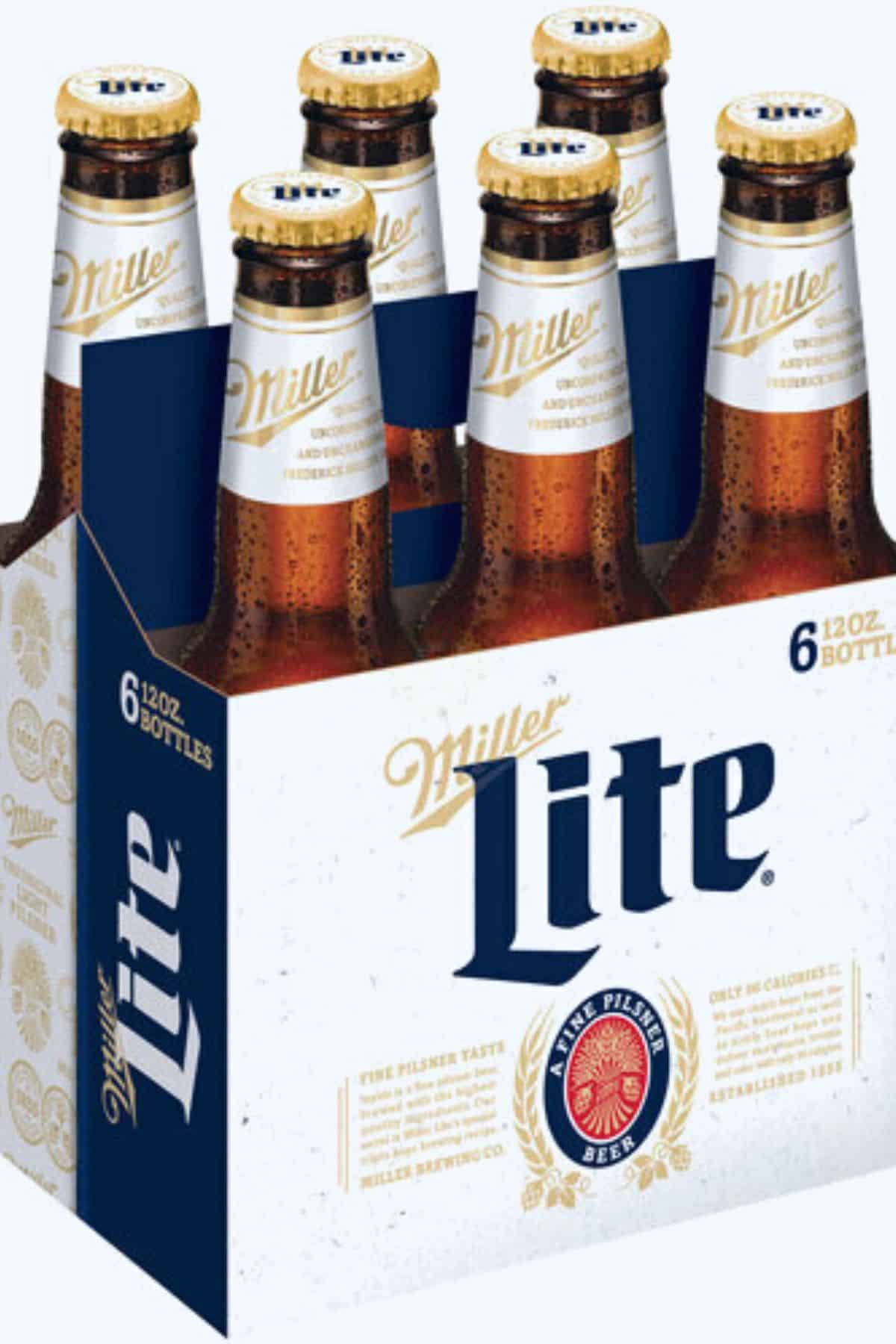 A six pack of miller lite.