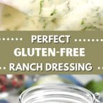 a pinterest collage image of the ranch dressing.