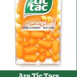 a pinterest collage of a box of orange tic tacs