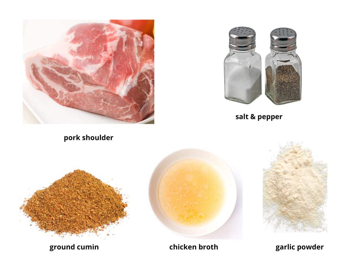 Photos of the pulled pork ingredients.