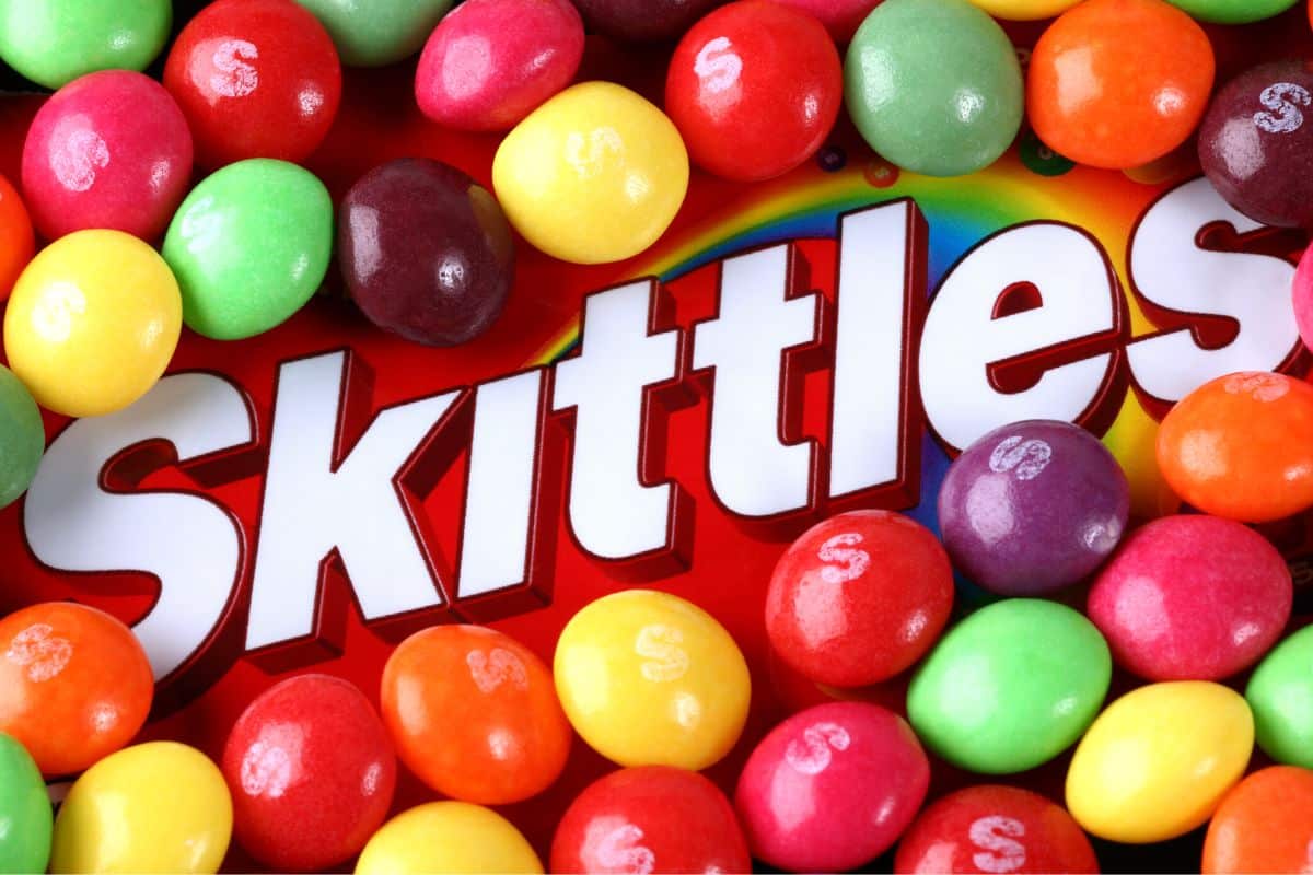 A bag of original Skittles.