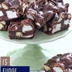 a pinterest image of the fudge.
