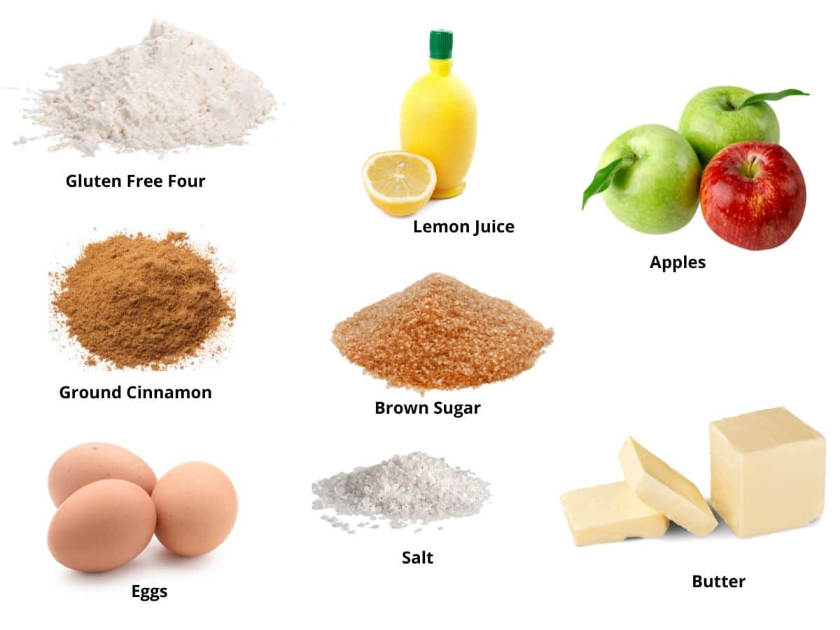 photos of the apple pie ingredients.