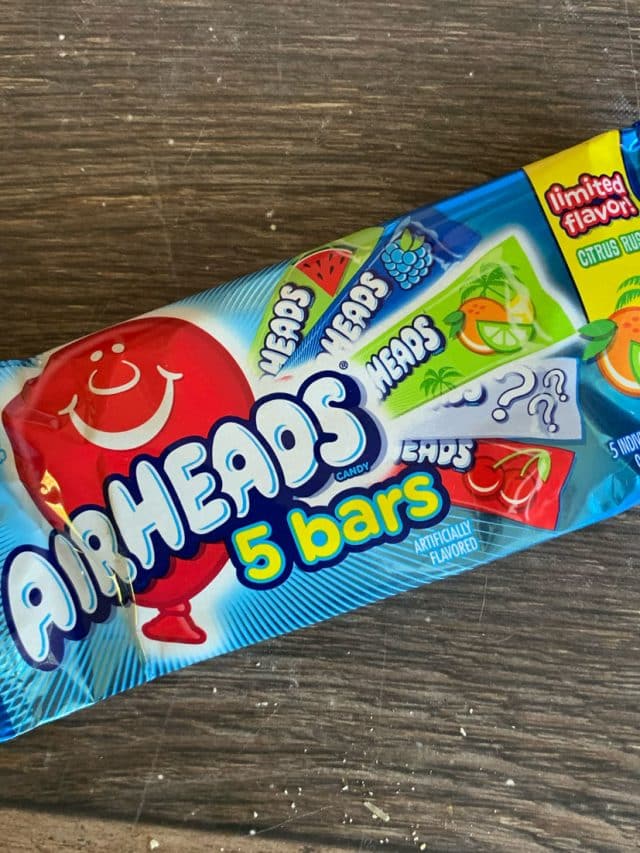 a package of airheads candy.