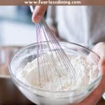 a pin image of mixing flour.