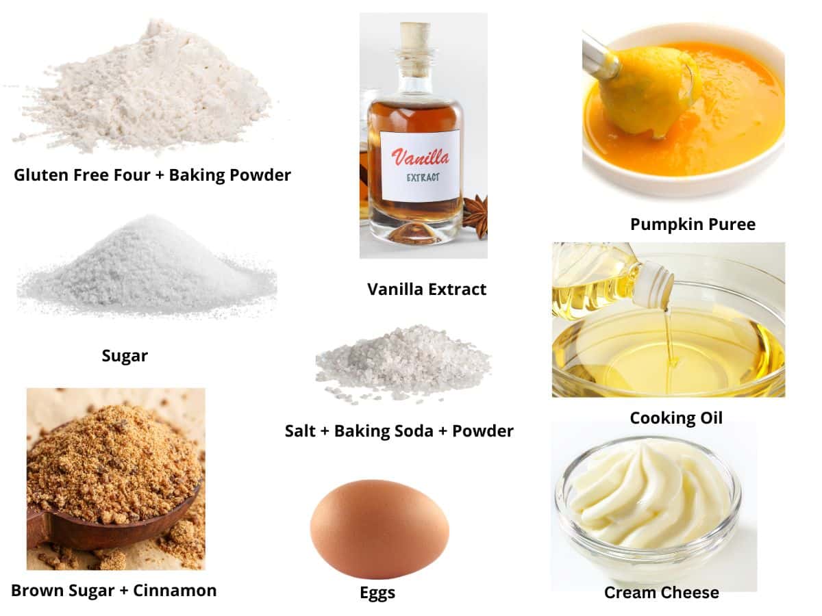 photos of the pumpkin cream cheese muffins ingredients.
