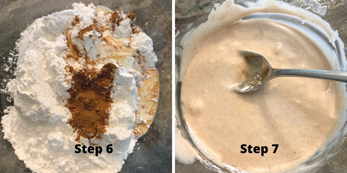 Photos of steps 6 and 7.