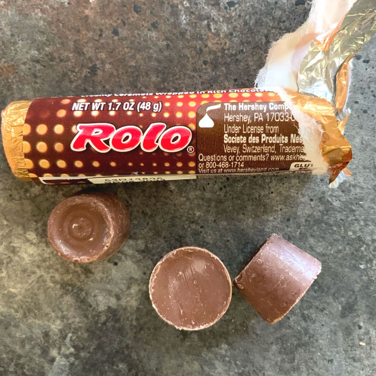 An open roll of Rolos.