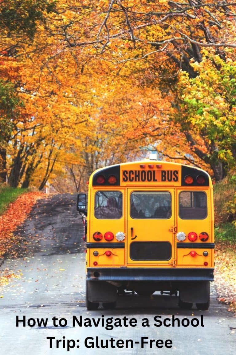 A school bus driving away.