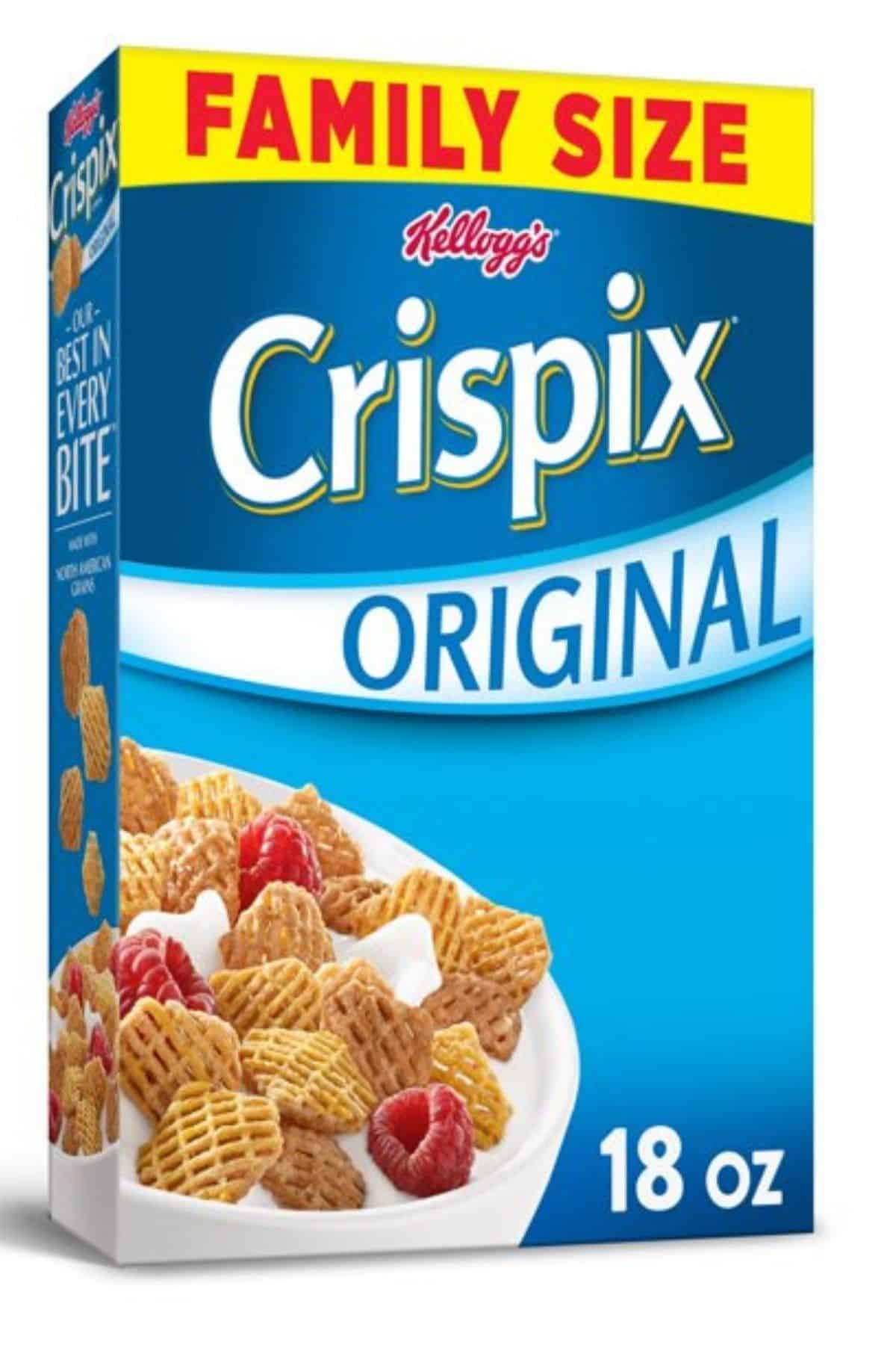 a crispix cereal box.