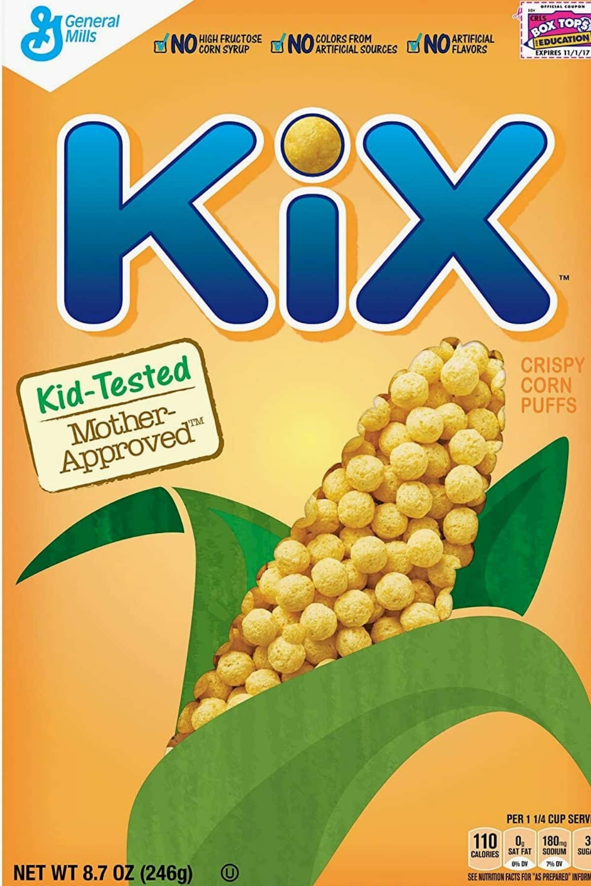 A box of kix cereal.