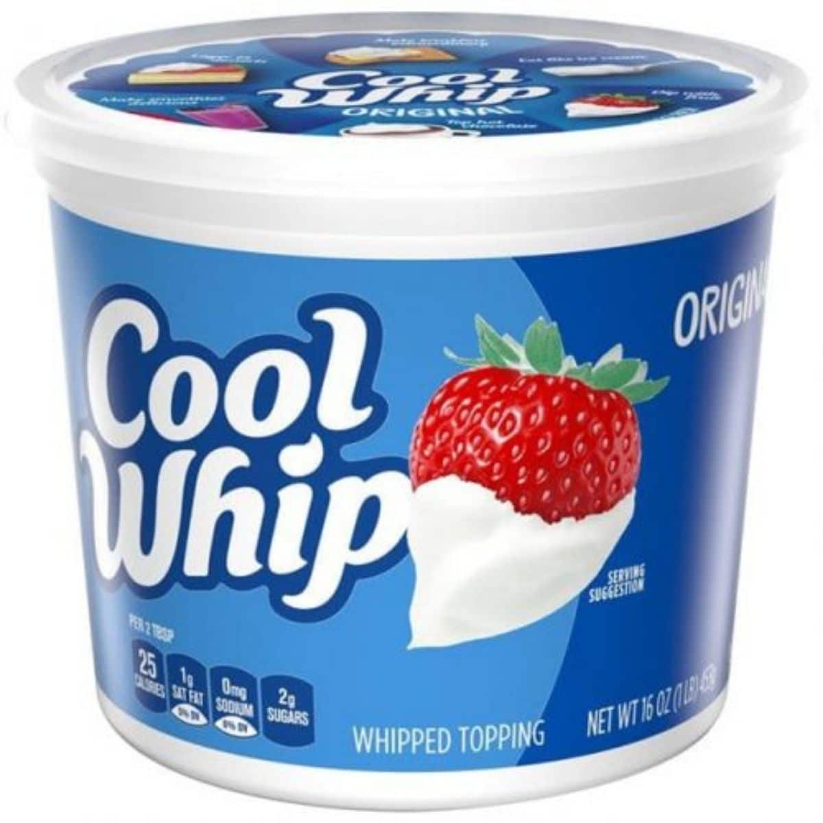 a tub of cool whip.