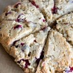 baked scones on a cookie sheet.