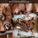 a pin image of the mint brownies.