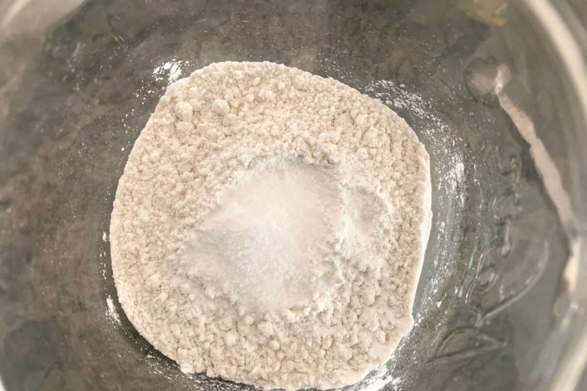 The dry ingredients in a bowl.