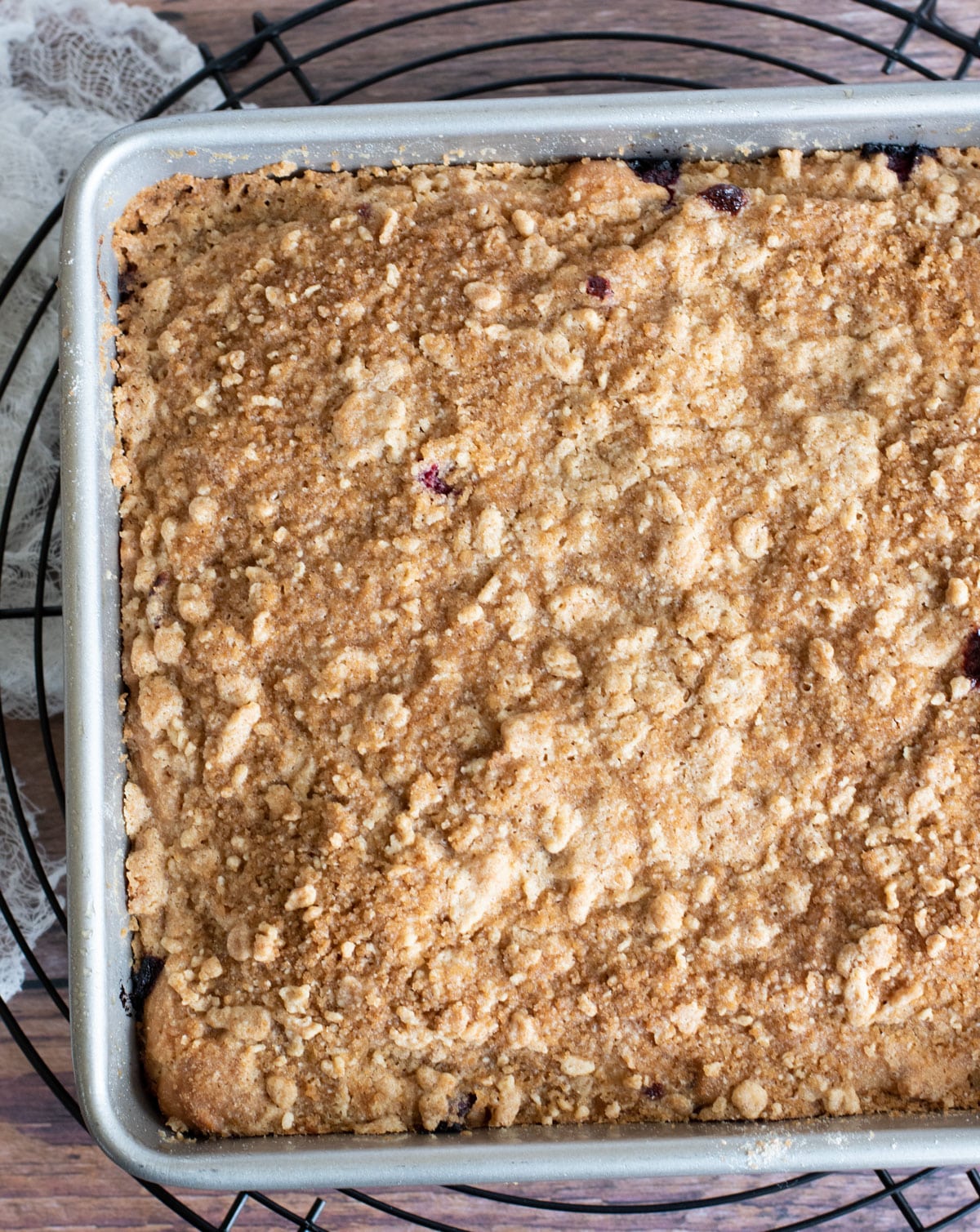 The coffee cake right out of the oven.