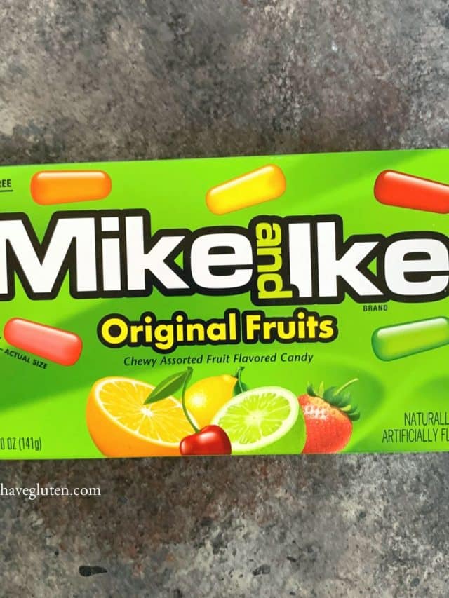 a box of mike and ike candy on the counter.