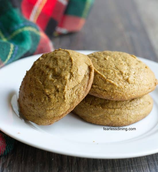 The gluten free molasses cookies made with a little more flour.
