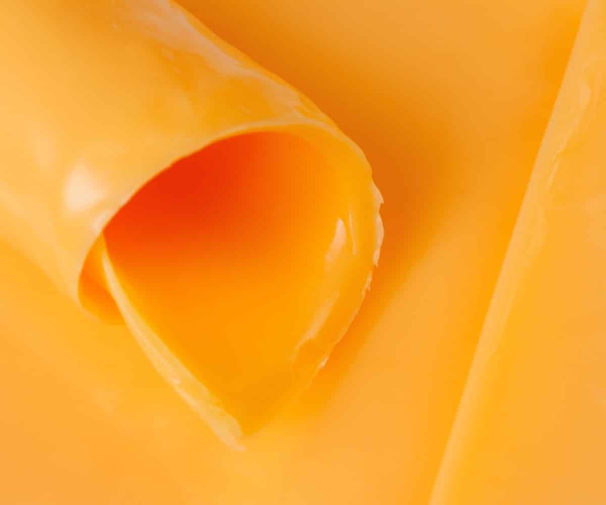 A slice of velveeta cheese.