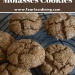 A Pinterest image of a rack of pumpkin molasses cookies.