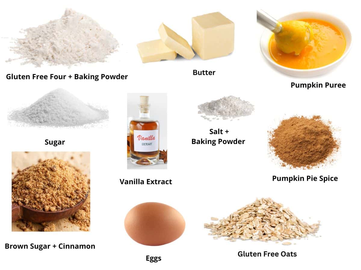 Photos of the pumpkin oatmeal cookie ingredients.