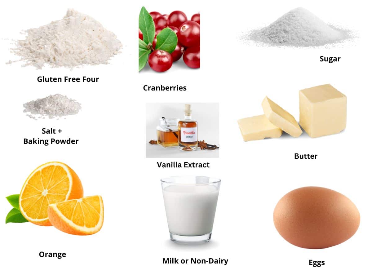 Photos of the cranbery scones ingredients.