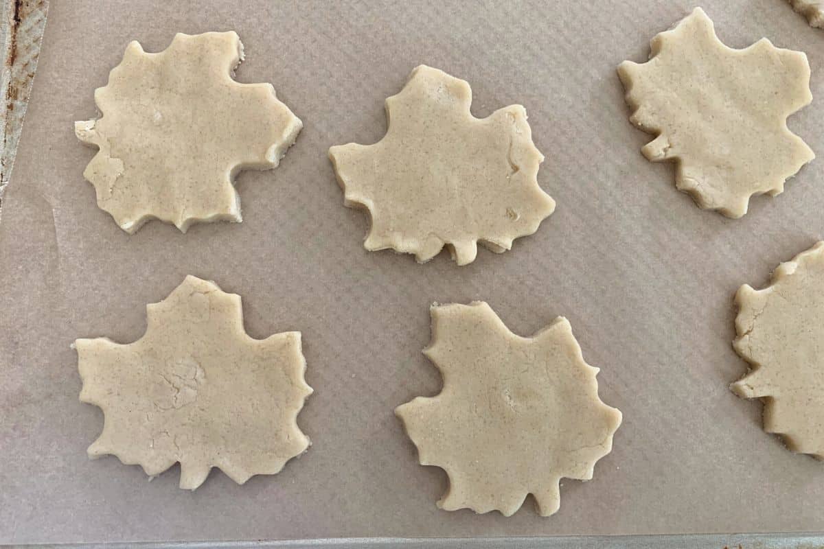 Maple shortbread ready to bake.