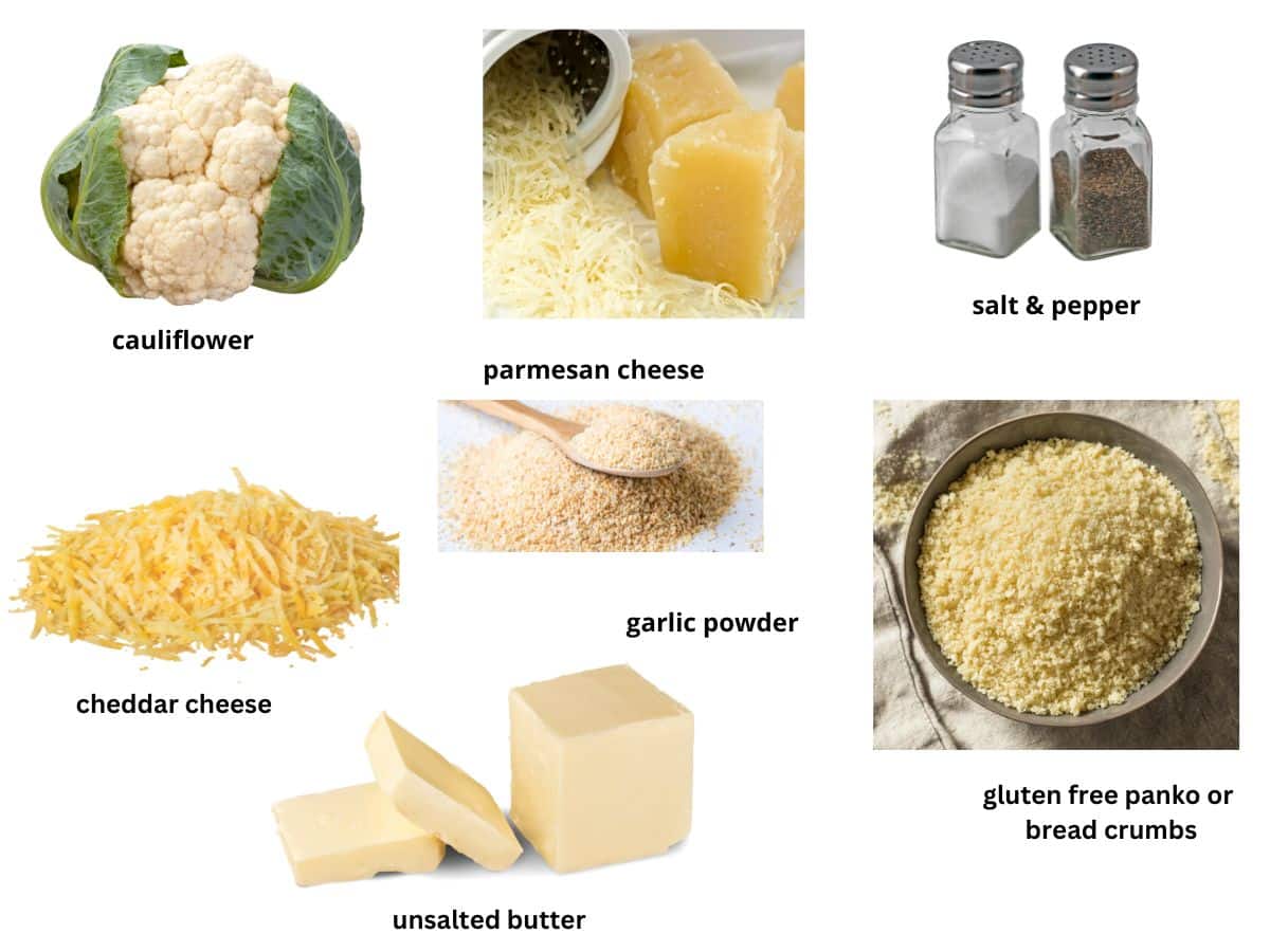 photos of the mashed caulliflower ingredients.
