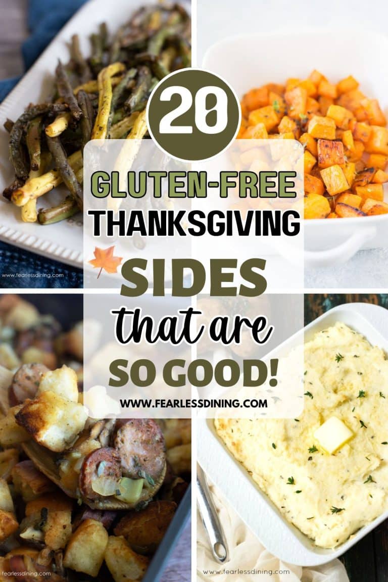 A series of four photos of some of the gluten-free side dish recipes.