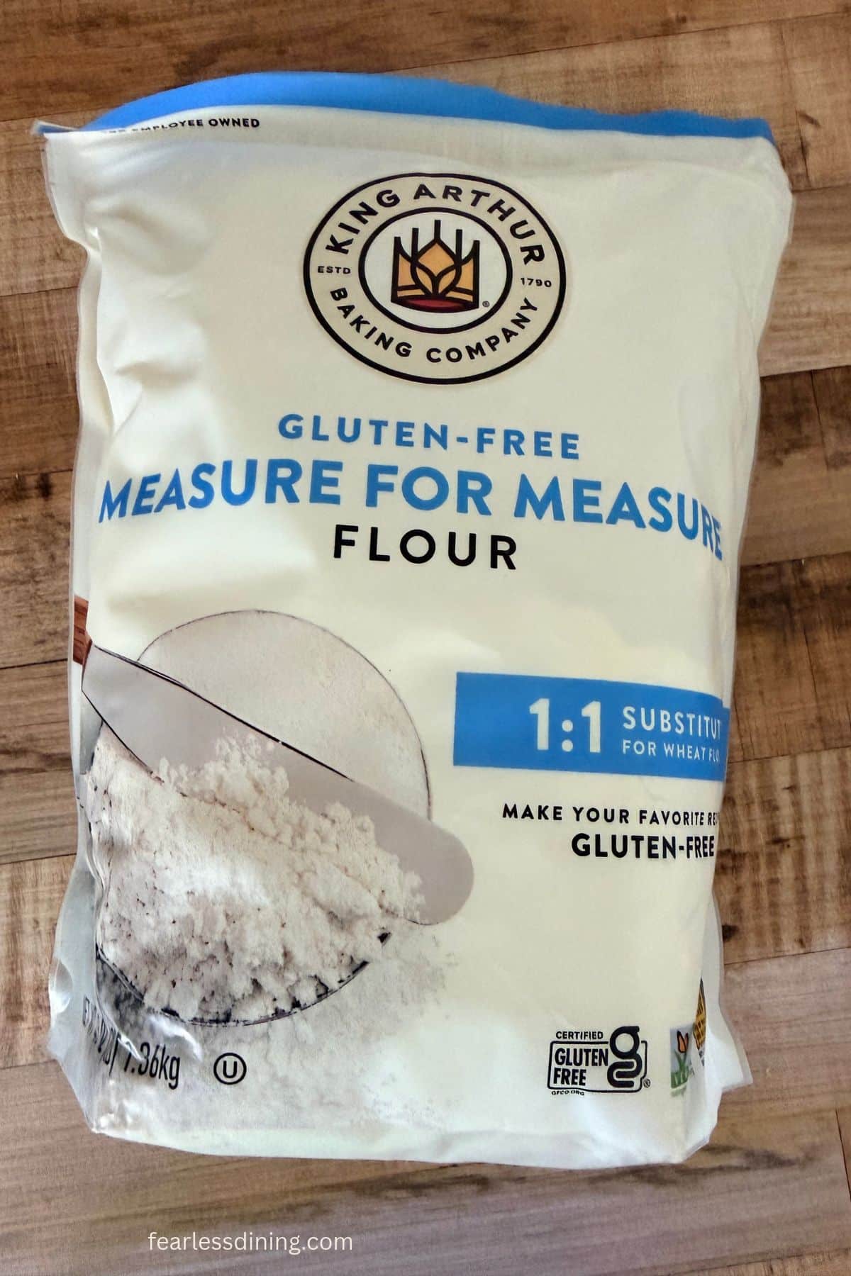 A bag of King Arthur Measure for Measure flour.