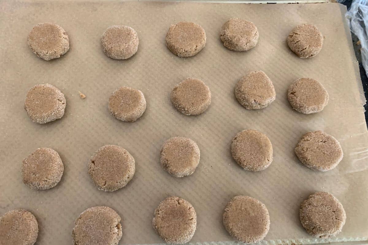 The chai snickerdoodles ready to bake.