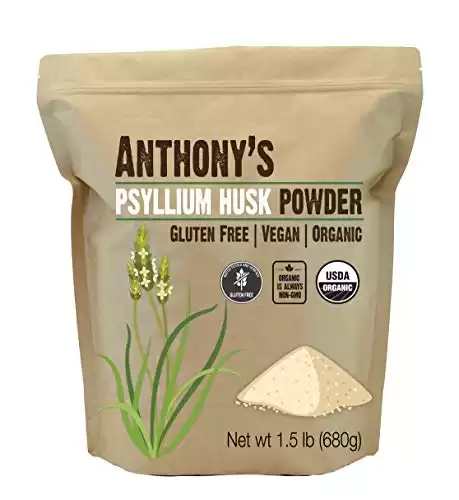 Anthony's Organic Psyllium Husk Powder, 1.5 lb, Gluten Free