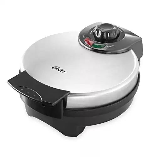Oster Belgian Waffle Maker, Makes 8" Waffles, Stainless Steel