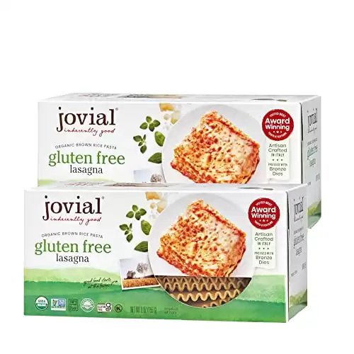 Jovial Lasagna Gluten-Free Pasta | Whole Grain Brown Rice Lasagna Pasta 9 oz (2 Pack)