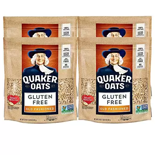 Quaker Gluten Free Old Fashioned Rolled Oats, 24 oz Resealable Bags (Pack of 4)