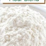 A pinterest pin image of the flour blend in a bowl.