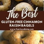 A Pinterest image of the cinnamon raisin bagels.
