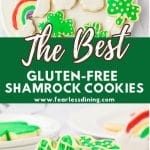 A Pinterest image of the gluten free St. Patrick's Day cookies