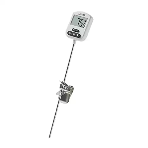Taylor Precision Products Programmable Digital Candy and Deep Fry Thermometer with  Adjustable Pan Clip